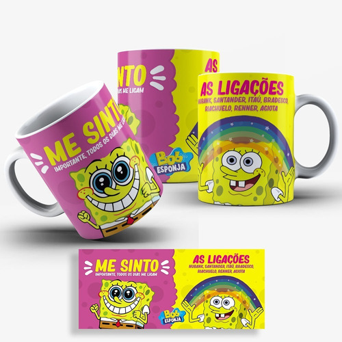 Caneca Bob Esponja - Todos Os Dias Me Ligam